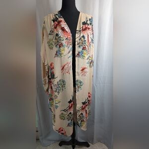 Umgee Floral Kimono in Cream and Multicolor